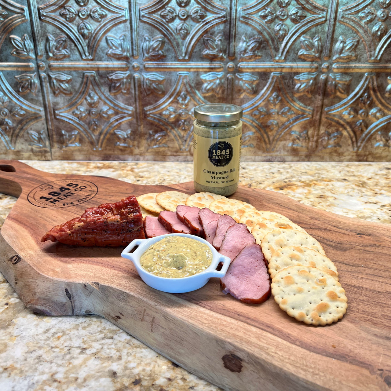 ﻿This mustard is a great addition to a meat board, sandwich or snack!  Just a hint of dill and sweetness from the champagne.
