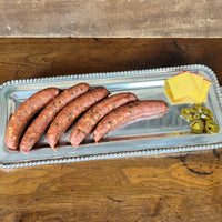 Thumbnail for Our Award-Winning Gouda Jalapeno Sausage is a favorite of all who taste it.  Just the right amount of Gouda Cheese and the spice of dried jalapenos make this sausage a great taste by itself or with any side of your choice.  Item #713E  16 oz. Package