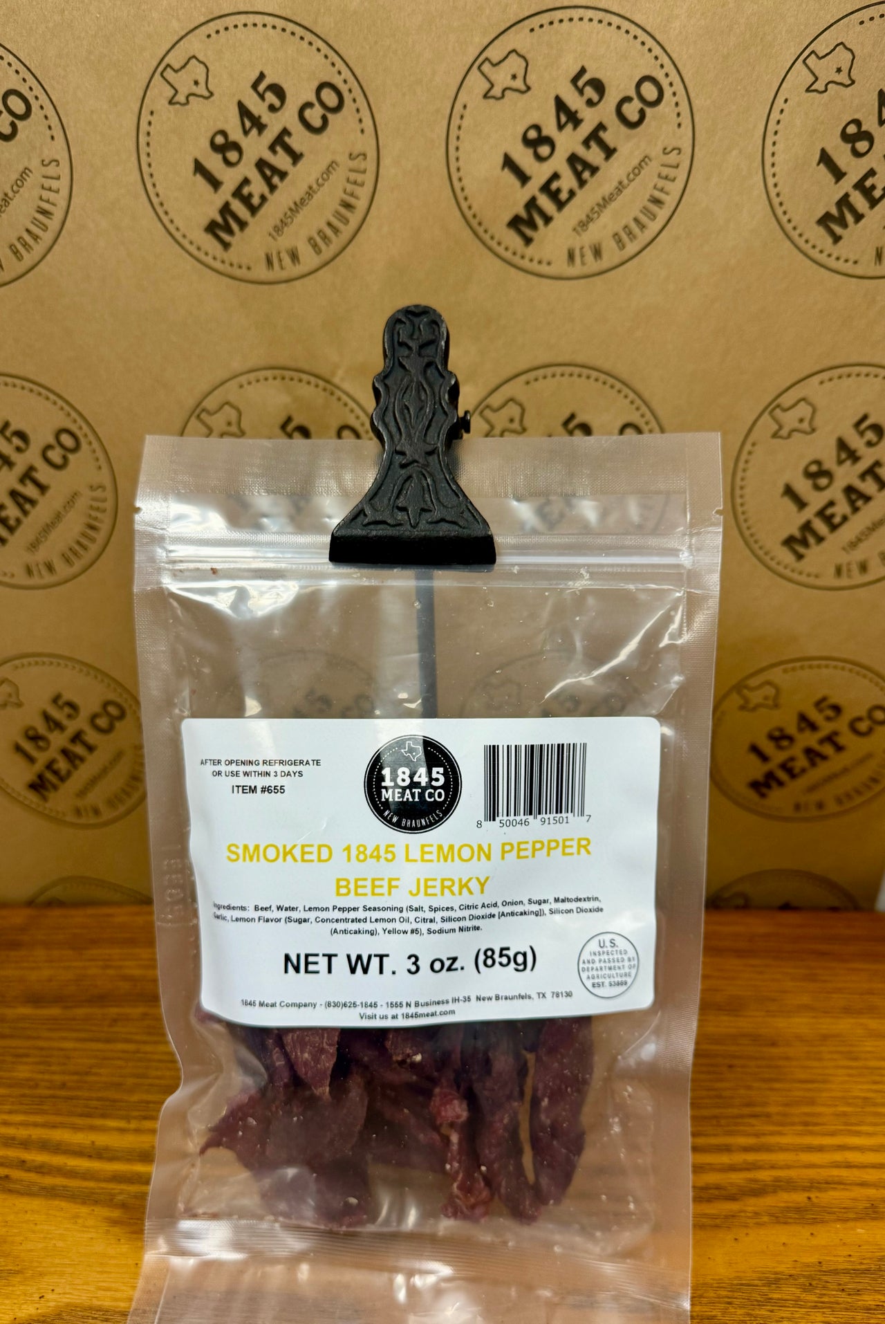 Lemon Pepper Beef Jerky 3 oz. Package