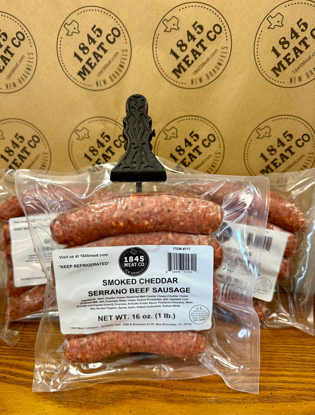 Cheddar Serrano Beef Sausage 3 - 1 lb. packages Multipack