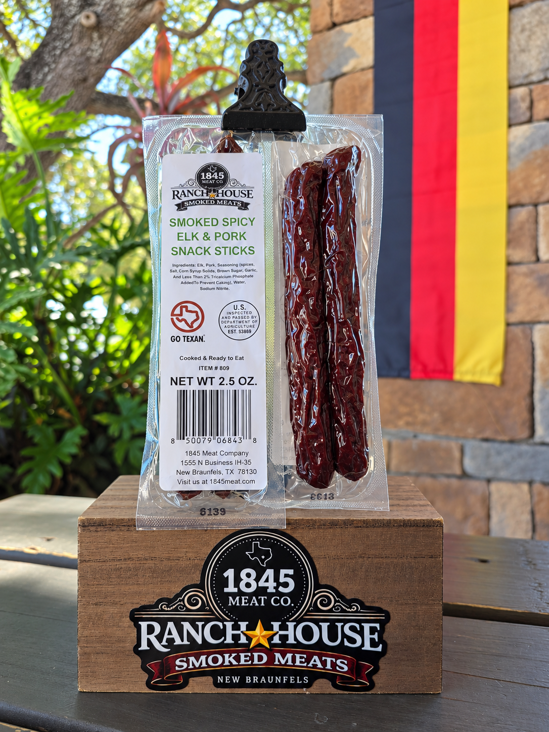 Spicy Elk & Pork Snack Sticks 2.5 oz. Package
