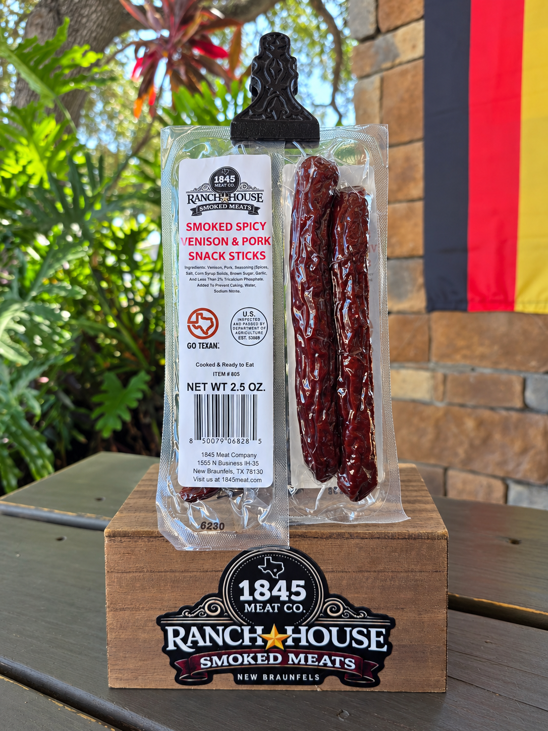 Spicy Venison & Pork Snack Sticks 2.5 oz. Package