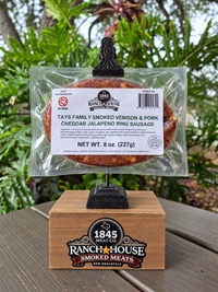 Thumbnail for Tays Family Venison & Pork Cheddar Jalapeno Sausage Ring 8 oz.