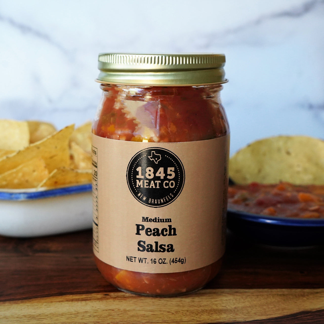 Take two Texas favorites and combine them into one amazingly delicious salsa and you get our Medium Peach Salsa.