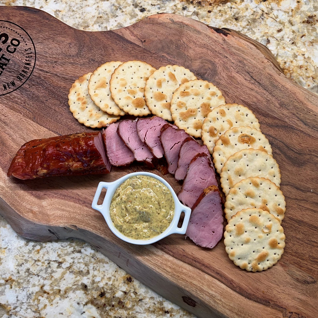 Our hickory smoked pork tenderloin is one of the most tender cuts of meat you’ll ever try.  Pair our tenders on a charcuterie board, with cheese and crackers, on a beautiful salad or our favorite, all by itself with a little of our German Mustard.  2 - 2 1/2 lb.  Package   Item #470E